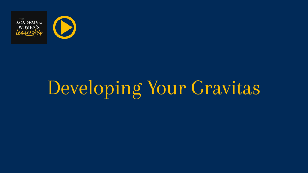 Video Thumbnail: Developing Your Gravitas